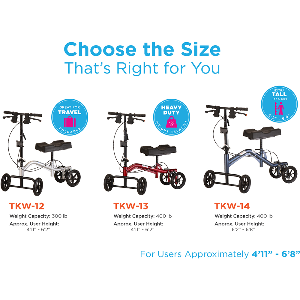 Turning Knee Walker Heavy Duty. For heavy weight and tall